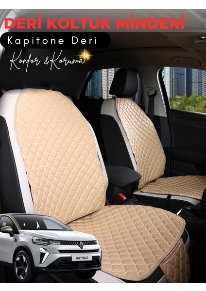 Renault Captur Uyumlu Tam Set Deri Koltuk Minderi | Universal | Hızlı Montaj | Su Geçirmez | C7