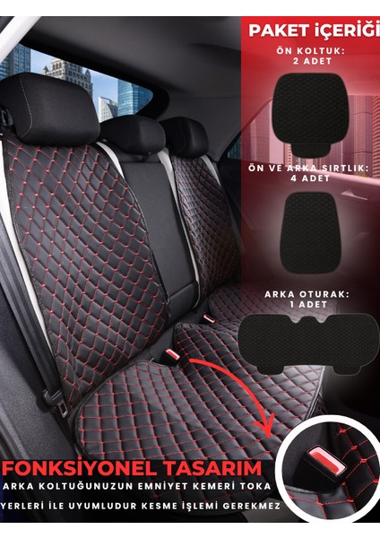 Opel Vectra B Uyumlu Tam Set Deri Koltuk Minderi | Terletmez | Universal | Su Geçirmez | A1 fırsatları