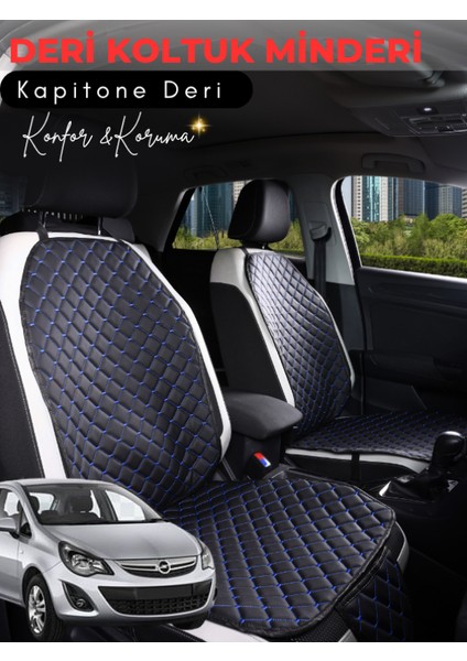 Opel Corsa D Uyumlu Tam Set Deri Koltuk Minderi | Tam Koruma | Hızlı Montaj | Su geçirmez | a2