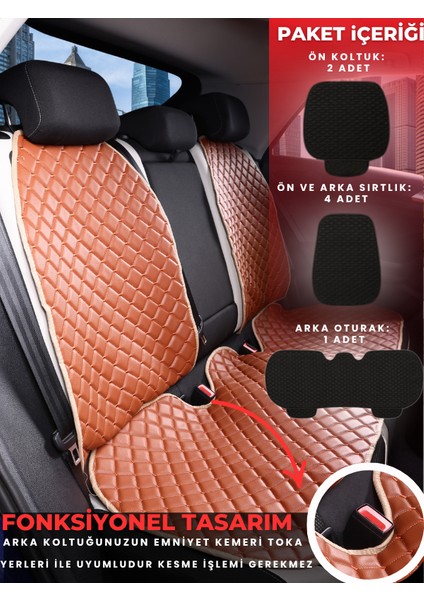 Peugeot 107 Uyumlu Tam Set Deri Koltuk Minderi | Terletmez | Kolay Montaj | Oto Aksesuar | A6 fırsatları