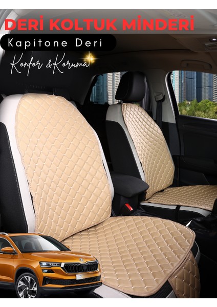 Skoda Karoq Uyumlu Tam Set Deri Koltuk Minderi | Terletmez | Universal | Tam Koruma | A7