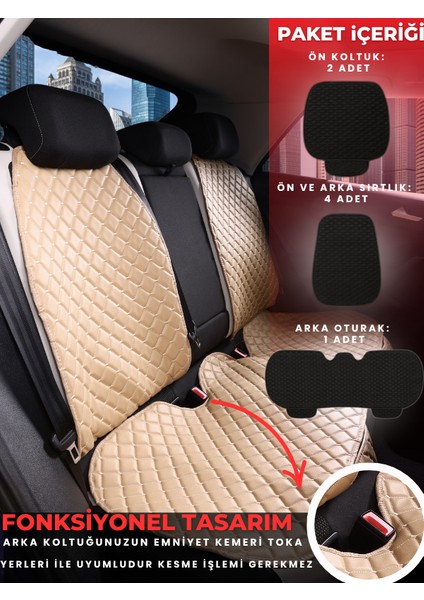 Skoda Karoq Uyumlu Tam Set Deri Koltuk Minderi | Terletmez | Universal | Tam Koruma | A7 fırsatları
