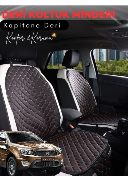 Ssangyong Kyron Uyumlu Tam Set Deri Koltuk Minderi | Terletmez | Universal | Oto Aksesuar | B5