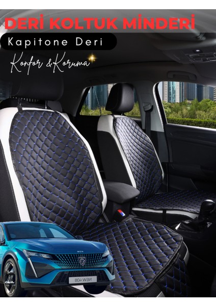 Peugeot 408 Uyumlu Tam Set Deri Koltuk Minderi | Tam Koruma | Hızlı Montaj | Su geçirmez | c2