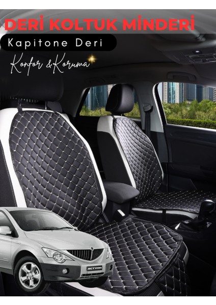 Ssangyong Kyron Uyumlu Tam Set Deri Koltuk Minderi | Terletmez | Universal | Oto Aksesuar | A3