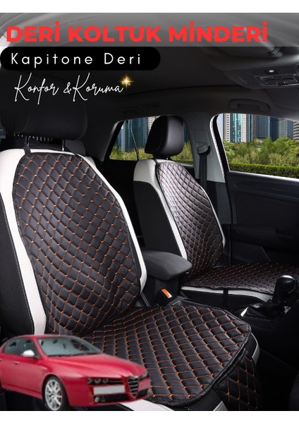 Alfa Romeo 156 Uyumlu Tam Set Deri Koltuk Minderi | Terletmez | Universal | Oto Koltuk Kılıfı | A5