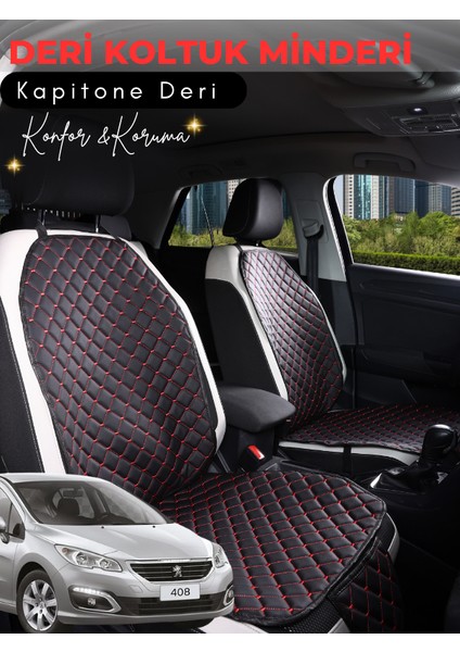 Peugeot 408 Uyumlu Tam Set Deri Koltuk Minderi | Terletmez | Universal | Tam Koruma | A1