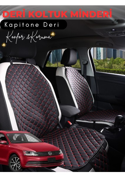 Volkswagen Jetta Uyumlu Tam Set Deri Koltuk Minderi | Terletmez | Universal | Oto Aksesuar | B1