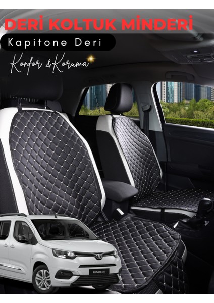 Toyota Proecity Uyumlu Tam Set Deri Koltuk Minderi | Terletmez | Universal | Su Geçirmez | A3