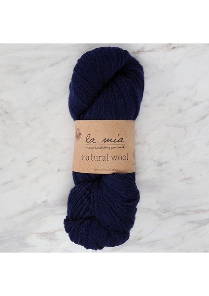 Natural Wool Lacivert El Örgü Ipi - L630