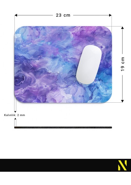 Renkli Desenli Ergonomik Mouse Pad - 23 cm x 19 cm - Kaydırmaz Taban Ev ve Ofis Kullanımı Için Ideal Fare Altlığı Mousepad