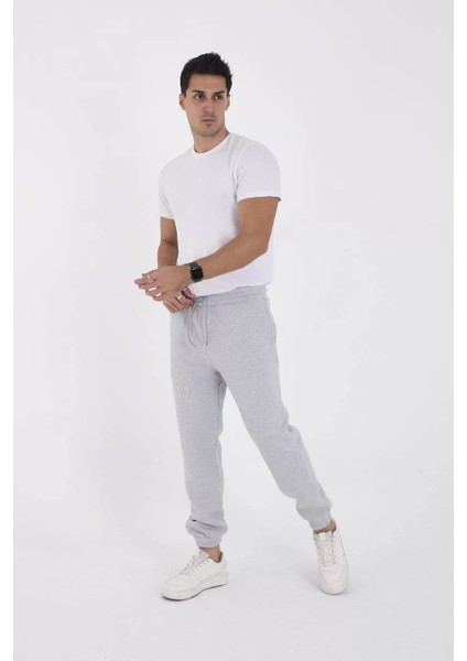 Unisex Kışlık Üç Iplik Lastikli Eşofman Pantolon - Gri fırsatları