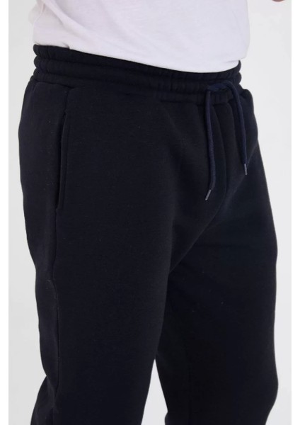 Unisex Kışlık Üç Iplik Lastikli Eşofman Pantolon - Lacivert fırsatları