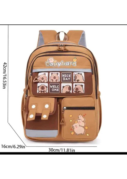 Capybara Desenli Büyük Boy Okul Cantası fiyatları