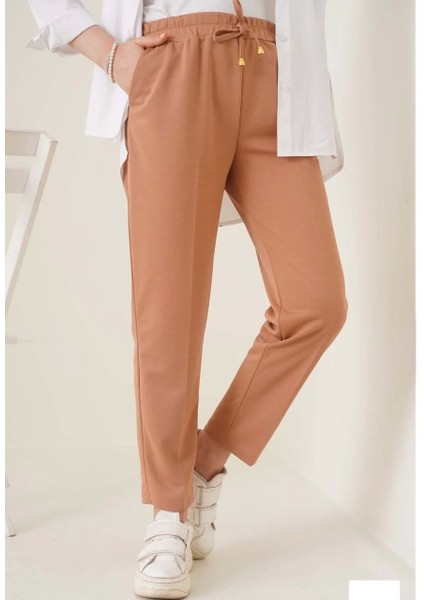 Kadın Tam Kalıp Basic Eşofman Pantolon - Kahverengi fiyatları