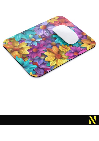 Çiçek Desenli Renkli Ergonomik Mouse Pad - 23 cm x 19 cm - Kaydırmaz Taban Ev ve Ofis Kullanımı Için Ideal Fare Altlığı Mousepad modelleri