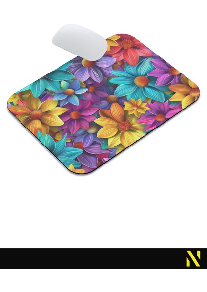 Çiçek Desenli Renkli Ergonomik Mouse Pad - 23 cm x 19 cm - Kaydırmaz Taban Ev ve Ofis Kullanımı Için Ideal Fare Altlığı Mousepad indirimleri