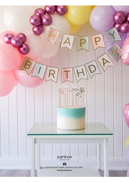 1 Yaş Balonu Doğum Günü Balon Zinciri Pastel Pembe Parti Seti modelleri