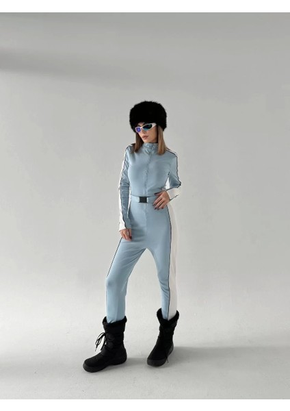 Kemer Detaylı Fermuarlı Tulum - Bebe Mavisi fiyatları