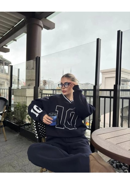 V Yaka Üç Iplik Sweat Takım - Siyah fiyatları