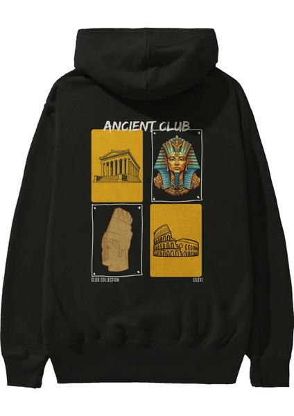 Ancient Club Arka Baskılı Hoodie Oversize Kapüşonlu Sweatshirt Erkek Kadın fiyatları