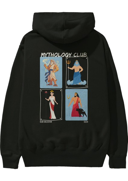 Mythology Club 2 Arka Baskılı Hoodie Oversize Kapüşonlu Sweatshirt Erkek Kadın fiyatları