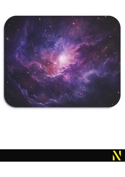 Uzay ve Galaksi Temalı Renkli Ergonomik Mouse Pad - 23 cm x 19 cm - Kaydırmaz Taban Ev ve Ofis Kullanımı Için Ideal Fare Altlığı Mousepad