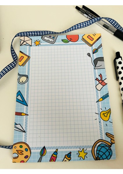 Okul Temalı Çek Kopart Notepad