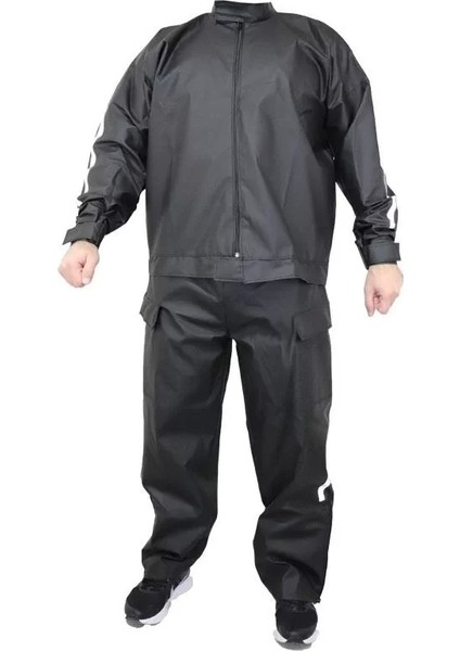 Yağmurluk Takım (Bahçıvan Tipi Askılı Pantolon ve Mont) - Siyah fırsatları