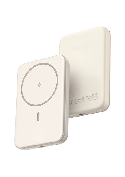 Magsafe Uyumlu Wireleess Kablosuz Powerbank – 5000 Mah Taşınabilir Şarj Cihazı, Type-C Girişli iPhone Için