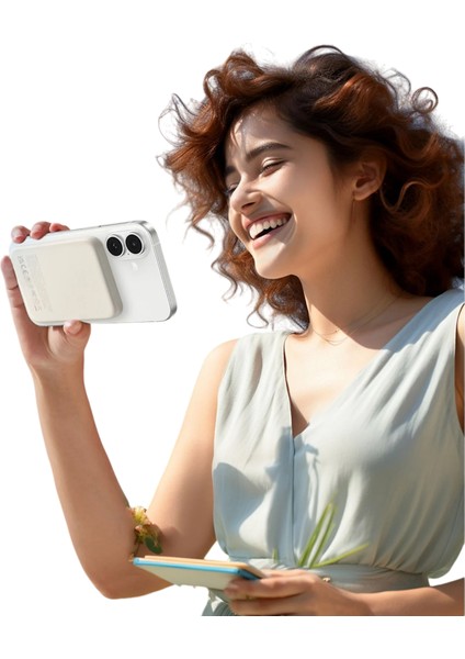 Magsafe Uyumlu Wireleess Kablosuz Powerbank – 5000 Mah Taşınabilir Şarj Cihazı, Type-C Girişli iPhone Için