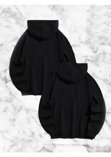 Örümcek Baskılı Sevgili Çift Kombini Kapüşonlu Sweatshirt & Hodie - Siyah fiyatları