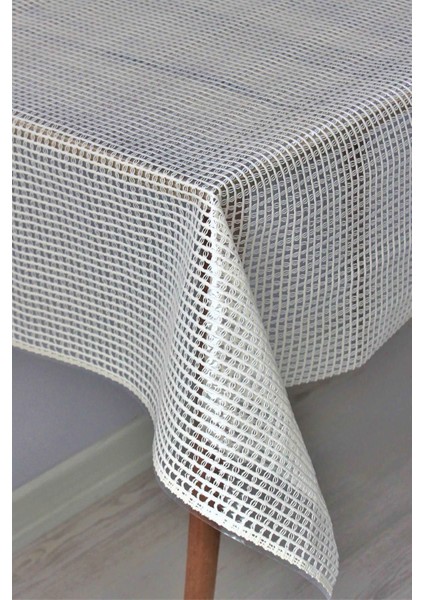 Şeffaf Hasır Lüx Pvc Kaplamalı Silinebilir Masa Örtüsü Su Geçirmez Muşamba Sofra Bezi Kare Desenli. indirimleri