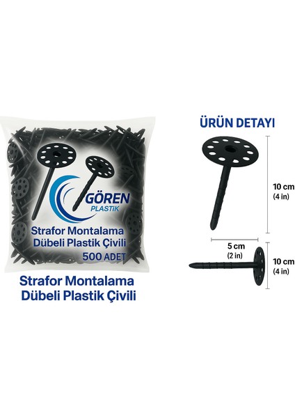 Strafor Mantolama Dübeli Plastik Çivili (500 Adet) fırsatları