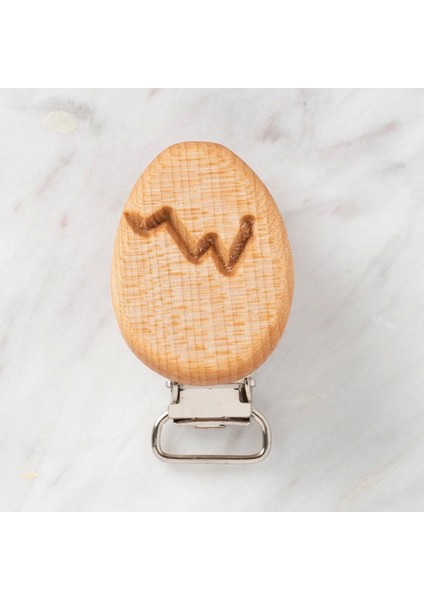Hobi Baby Yumurta Figürlü Organik Ahşap Emzik Klip