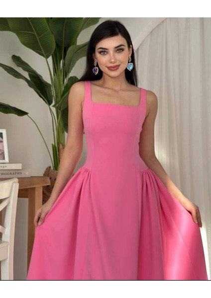 Modestrıa Siyah Kare Yaka Kolsuz A Kesim Elbise fiyatları