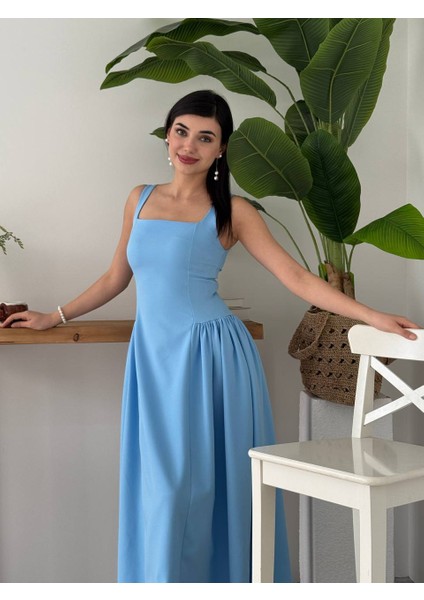 Modestrıa Siyah Kare Yaka Kolsuz A Kesim Elbise indirimleri