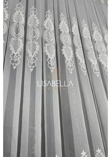 Saraylı Ttm Ağır dökümlü Kord Nakışlı Yumuşak Tül Perde Ütü Istemez (Pilesiz Düz Dikiş) fiyatları