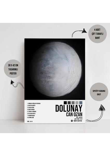 Can Ozan - Dolunay Albüm Spotify Çerçeveli - Çerçevesiz Poster Tablo fiyatları