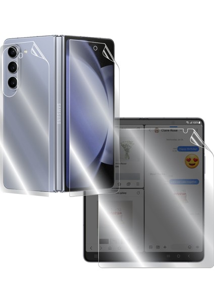 Samsung Galaxy Fold 7 Ekran ve Arka Kapak Arka Koruyucu 3lü Hidrojel Nano Esnek Şeffaf
