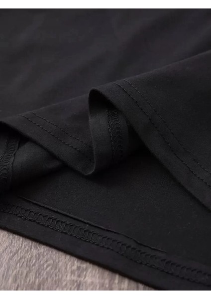 20/1 Penye Compack Baskılı Oversize Bisiklet Yaka Kısa Kol Yazlık T-Shirt - Siyah modelleri