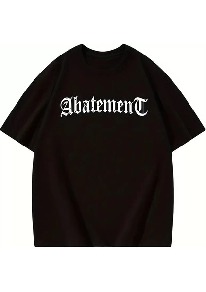 Örümcek Ağı Desenli Baskılı Oversize Bisiklet Yaka T-Shirt - Siyah fiyatları