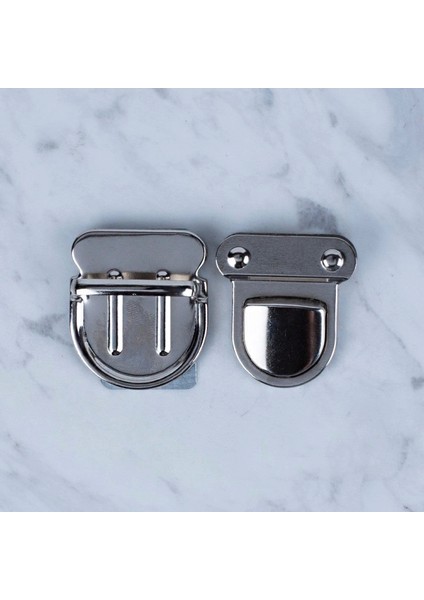 Metal Çanta Kilidi Büyük Gümüş