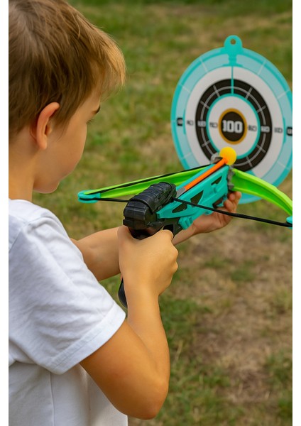 Oyuncak Ok Yay Seti Arbalet | Vantuzlu Dartlı Yay ve Hedef Tahtası | 3+ Yaş