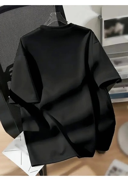 20/1 Penye Compack New York Baskılı Oversize Kısa Kol Bisiklet Yaka T-Shirt - Siyah fiyatları