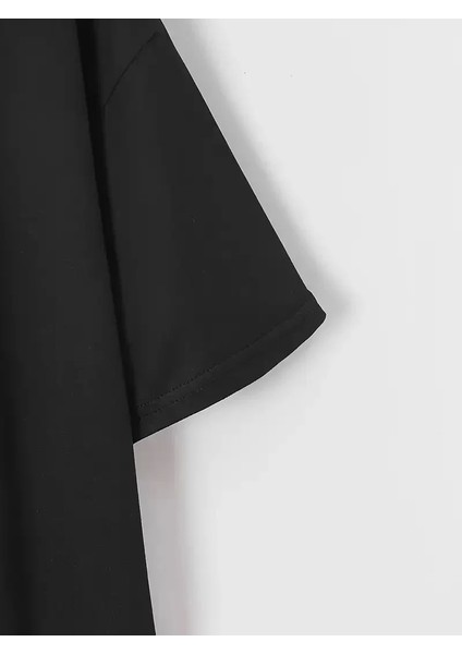 20/1 Penye Compack New York Baskılı Oversize Kısa Kol Bisiklet Yaka T-Shirt - Siyah fırsatları