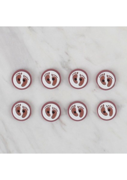 Crafts Vişne Çürüğü 8 Li Ayak Izi Düğme - 43 fiyatları