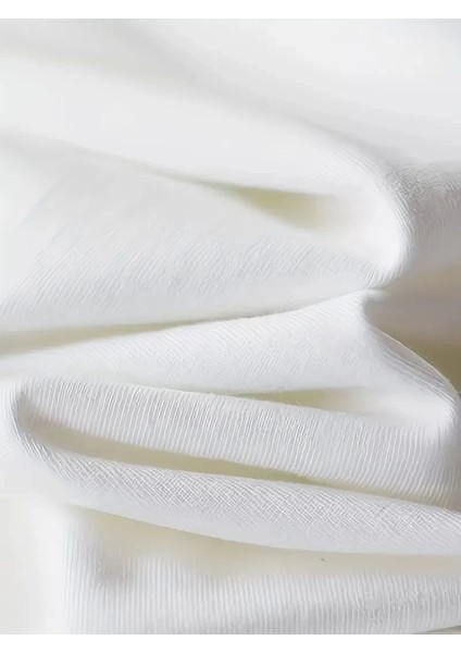 Rahat Bisiklet Yaka Tişört, Yaratıcı Karikatür Baskı - Yumuşak Polyester, Her Mevsim Giyilebilir- Beyaz fırsatları