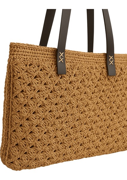 Büyük Boy Hasır Örgü Plaj Çantası indirimleri