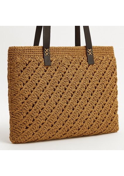 Büyük Boy Hasır Örgü Plaj Çantası